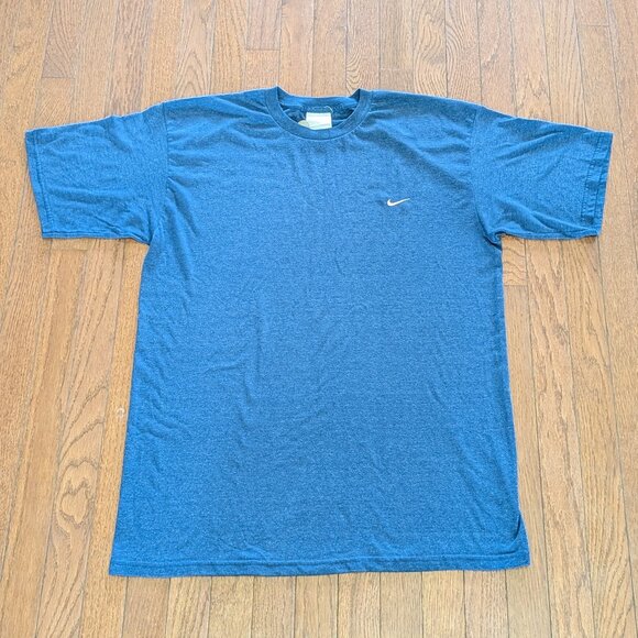 Y2K Nike Grey Label Embroidered Mini Swoosh T-Shirt Made in USA Size - L - Picture 1 of 4